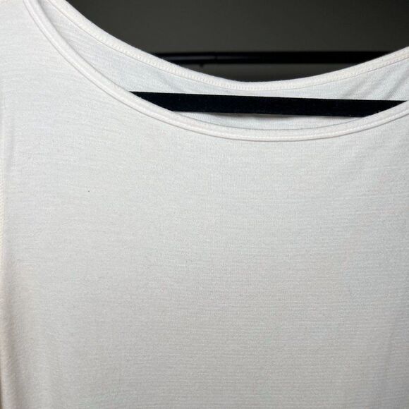 Three Dots Cream Wide Scoop Neck Long Sleeve Shirt Womens XL - Picture 3 of 4